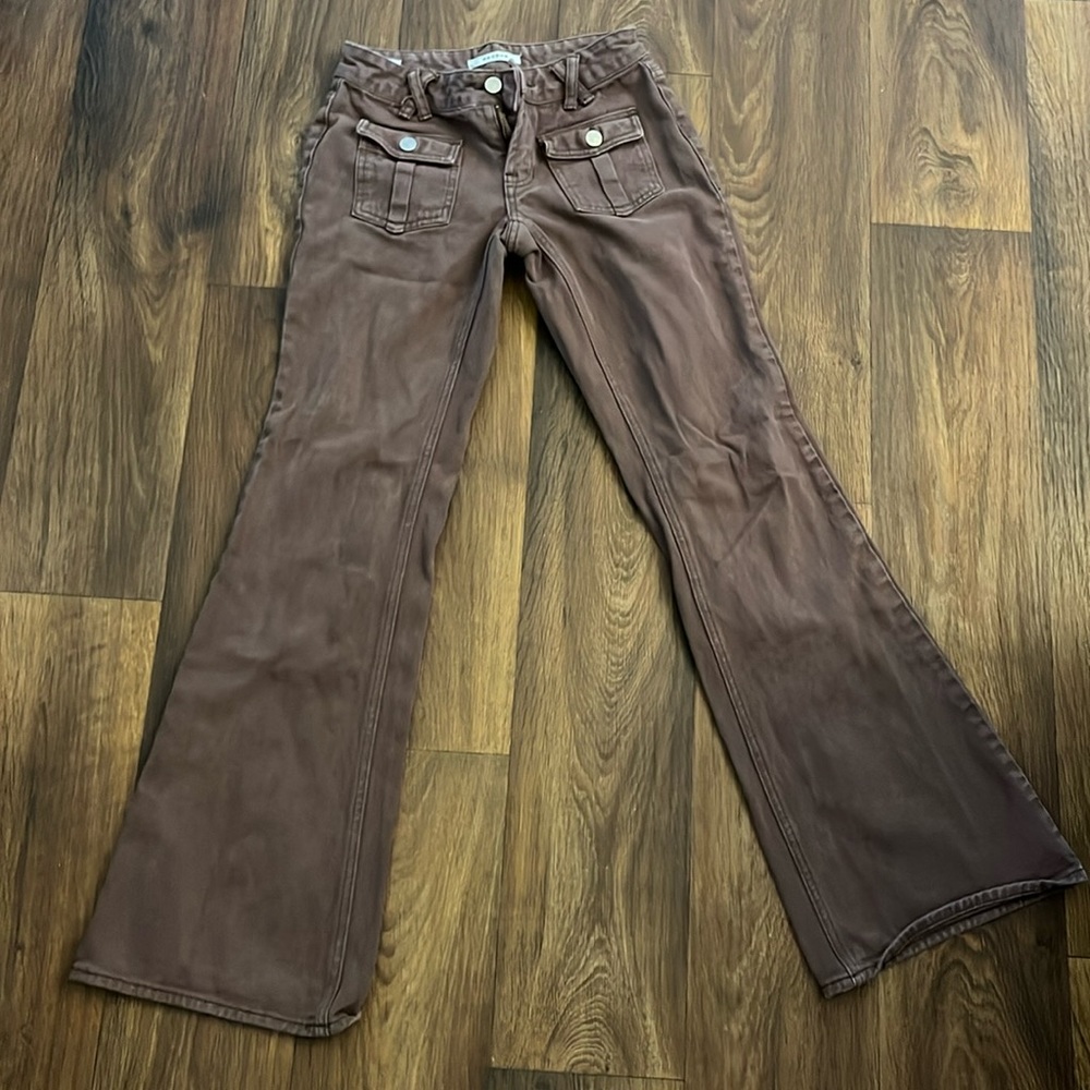 Brown Low Rise PacSun Jeans | 00 | 23 “ waist | flap pockets